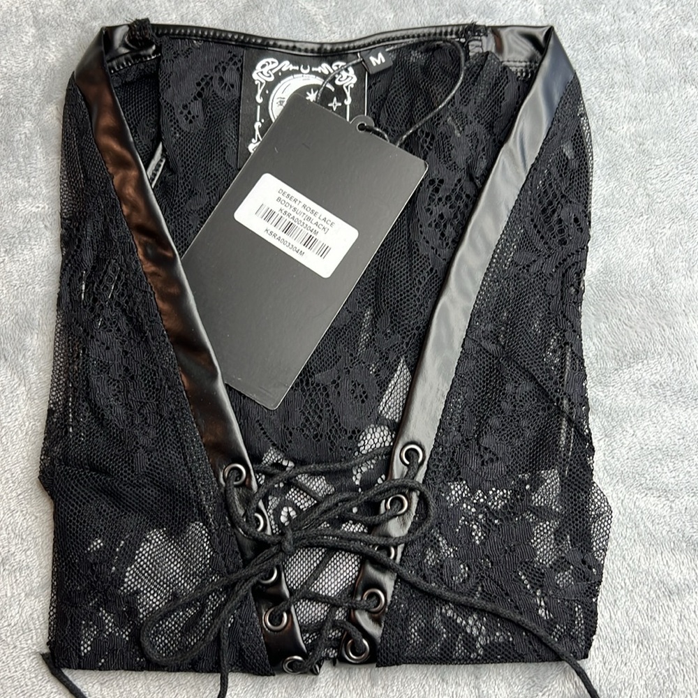 NWT Killstar Desert Rose Lace Bodysuit Black Size Medium - Picture 5 of 11